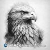 Eagle portrait vector illustration in black and white