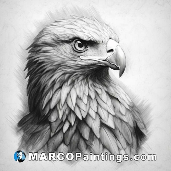 Eagle portrait vector illustration in black and white