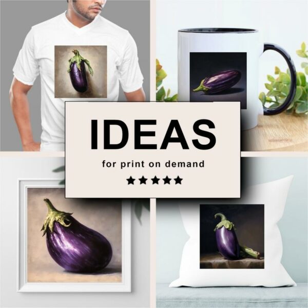 Eggplant Oil Painting Merchandising