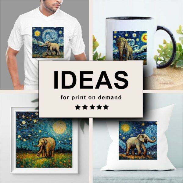 Elephant Impressionism Merchandising