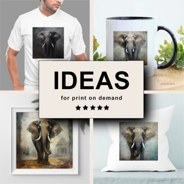 Elephant Oil Painting Merchandising