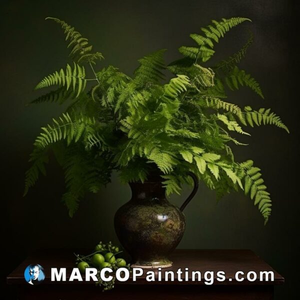 Ferns in a vase on a table
