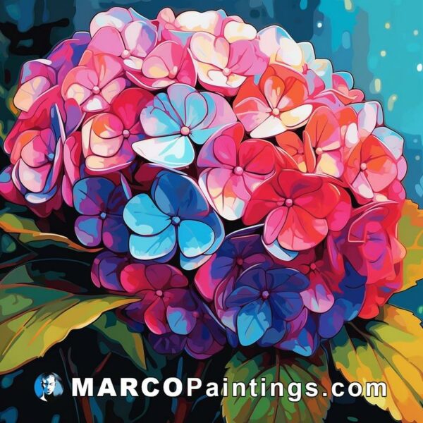 Floral diy painting kit of hydrangea