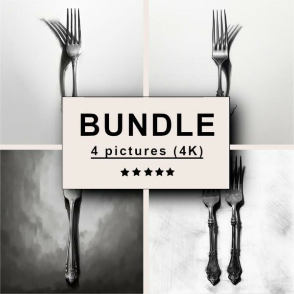 Fork Black White Draw Sketch Bundle