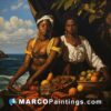 French artist two bahamian women at beach