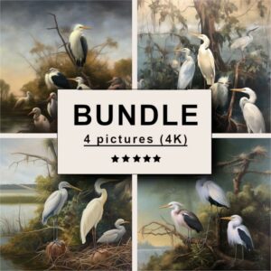 Herons and Egrets Oil Painting Bundle