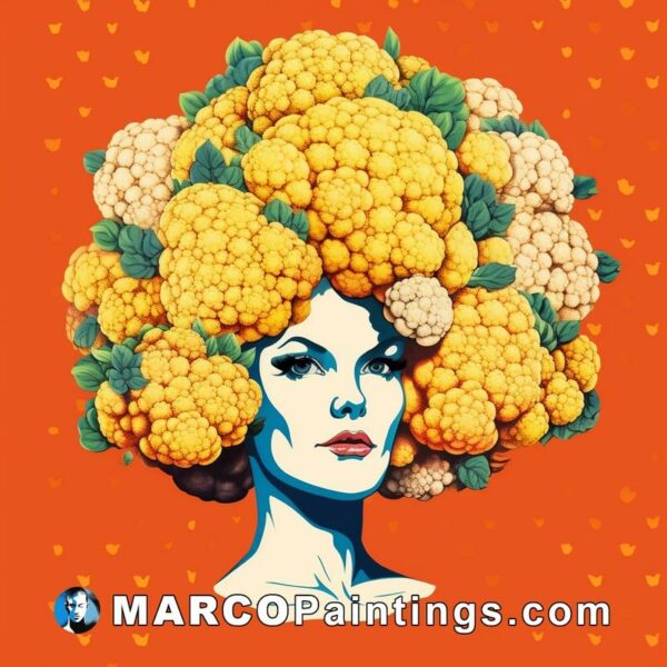 Illustration of a woman with cauliflowers in her hair