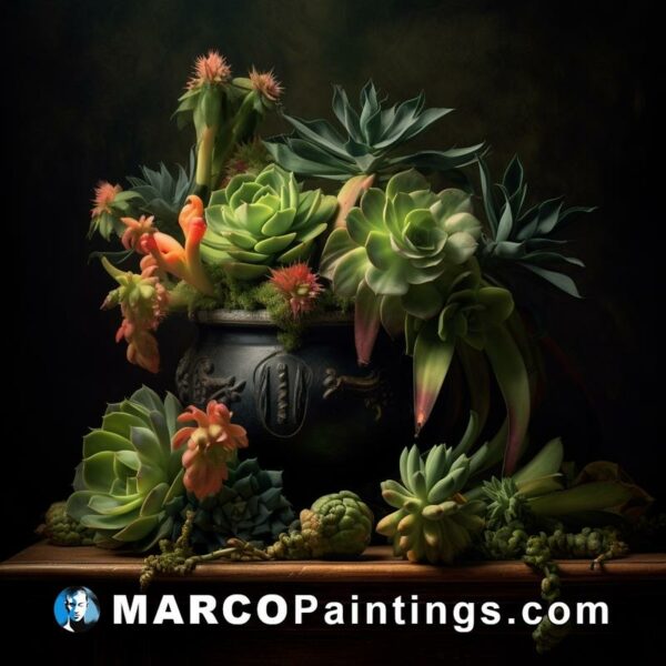 Image of succulents and plants made by the artist