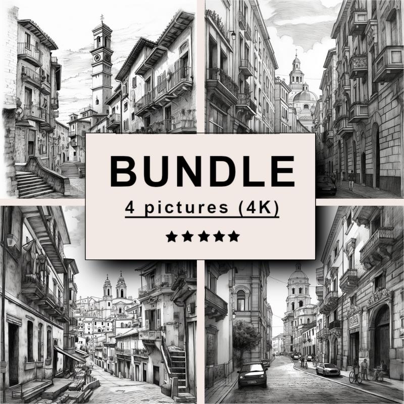 Italy Painting Images Black And White Sketch 4K Pictures   Italy Black White Draw Sketch Bundle 