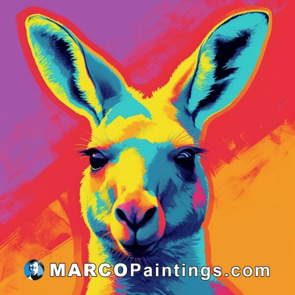 Kangaroo on colorful background artist studio v2