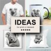 Koala Black White Draw Sketch Merchandising