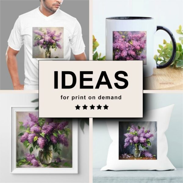 Lilacs Oil Painting Merchandising