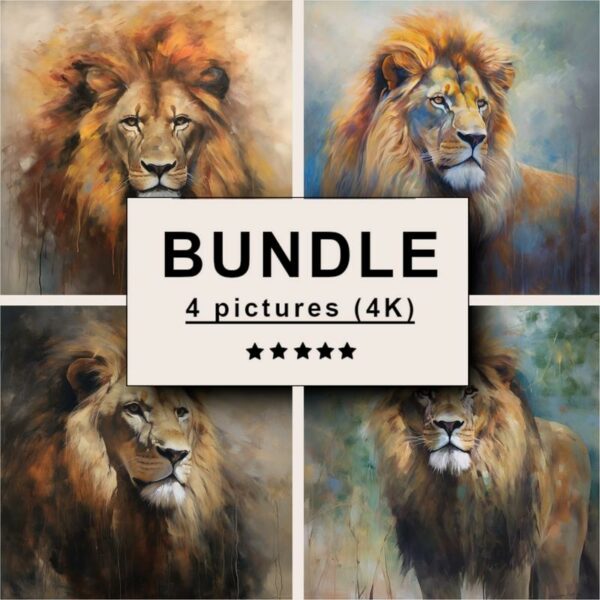 Lion Oil Painting Bundle