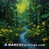 Lush tropical jungle the river of life painting