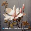 Magnolia with lilies and berries
