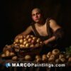 Man with potatoes at table