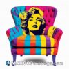 Marilyn monroe chair with a colorful image of marilyn