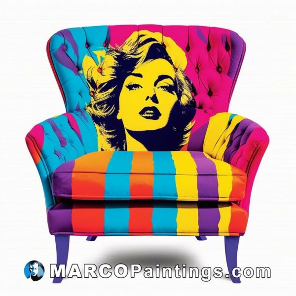 Marilyn monroe chair with a colorful image of marilyn