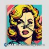 Marilyn monroe painting wall clock canvas abstract pop art portrait 20 x 28 cm