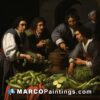 Men preparing vegetables at a table