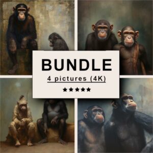 Monkey and Ape Oil Painting Bundle