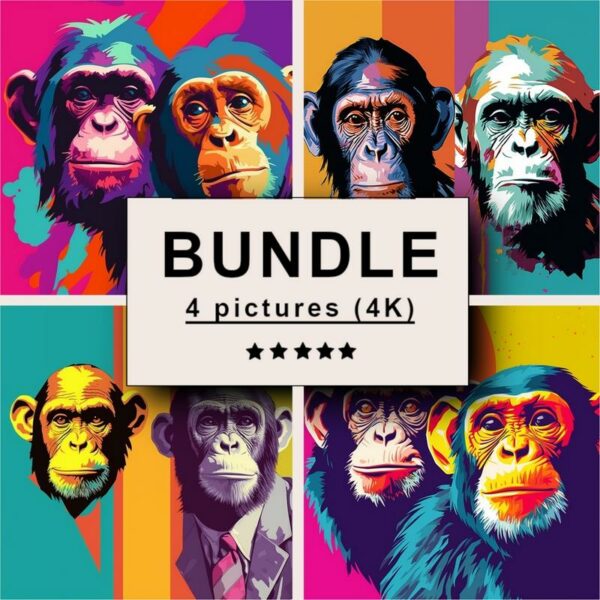 Monkey and Ape Pop Art Bundle