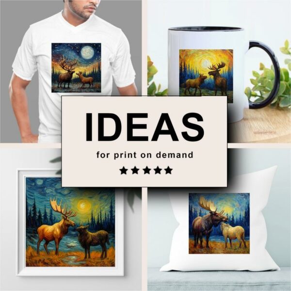 Moose and Elk Impressionism Merchandising