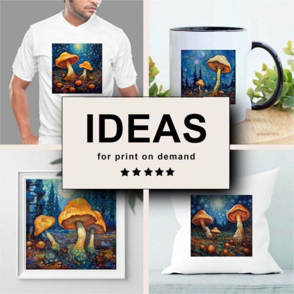 Mushrooms Impressionism Merchandising