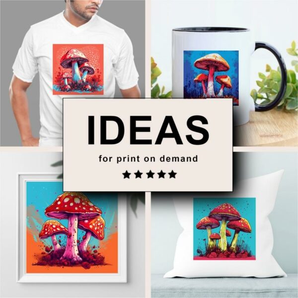 Mushrooms Pop Art Merchandising