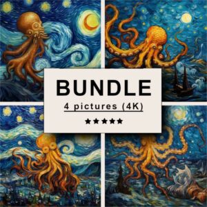 Octopus and Squid Impressionism Bundle