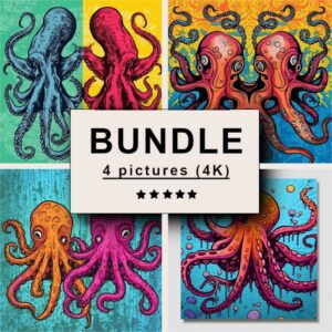 Octopus and Squid Pop Art Bundle
