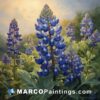 Oil painting of bluebonnets