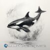 Orca drawing by artist ajay kavalanon