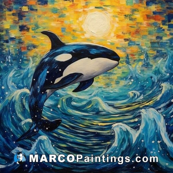 Orca painting sunset