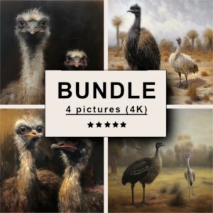 Ostrich and Emu Oil Painting Bundle