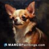 Painter chihuahua portrait oil painting