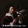 Painting of a man with a bird