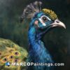 Painting of an ornamental peacock