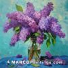 Painting of lilacs in a vase