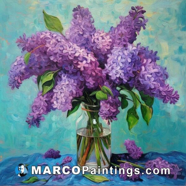 Painting of lilacs in a vase