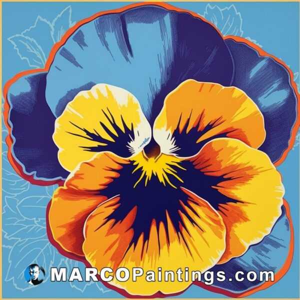Pansy in blue and orange