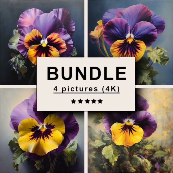 Pansy Oil Painting Bundle