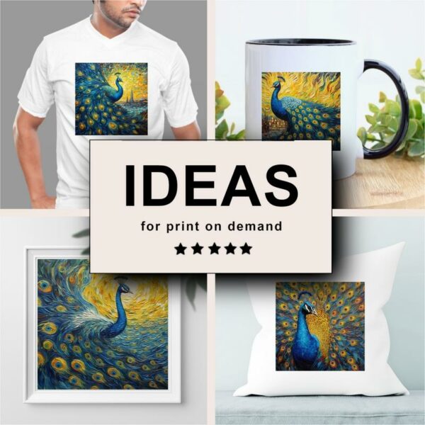 Peacock Impressionism Merchandising