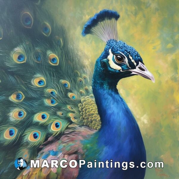 Peacock in the sky oil on canvas art