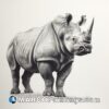 Pencil drawing of a rhino