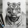 Pencil drawing of a tiger