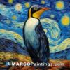 Penguin at starr night painting by van gogh