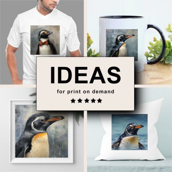 Penguin Oil Painting Merchandising
