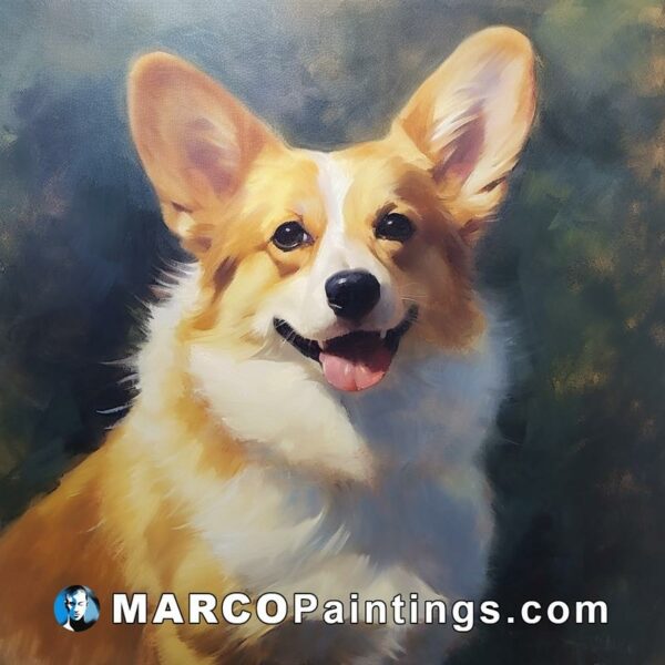 Pet portrait of the corgi oil painting