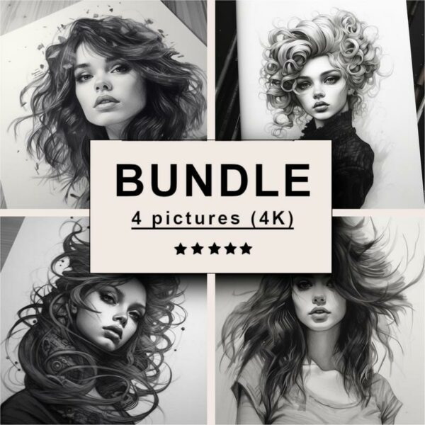 Picture Black White Draw Sketch Bundle